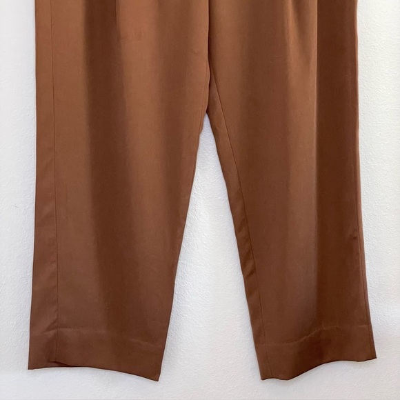The Reset Eco Slouchy Trouser Pleat Front Tencel Lyocell Pant Cedar Brown Medium - Picture 7 of 11